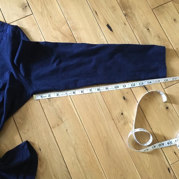 Cotton Modal Hilary Radley Soft Navy Blue With Floral Embroidered Collar - Picture 16 of 16